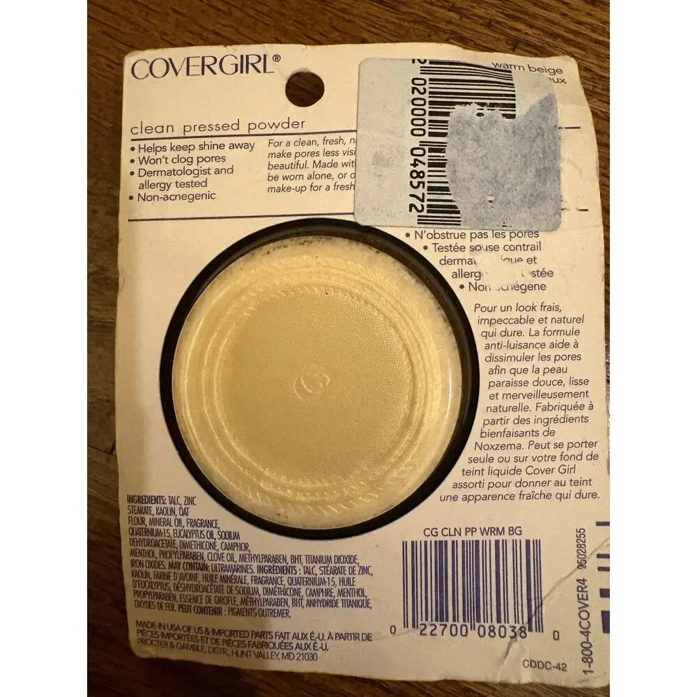 NEW CoverGirl Clean Pressed Powder Warm Beige 145 0.35oz Vintage